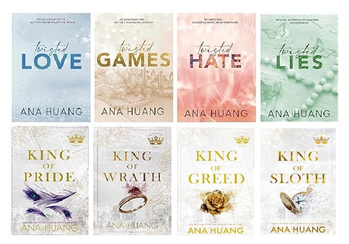 King of Wrath + Pride + Greed + Sloth + Twisted Set, by Ana Huang : 8 Book Set..