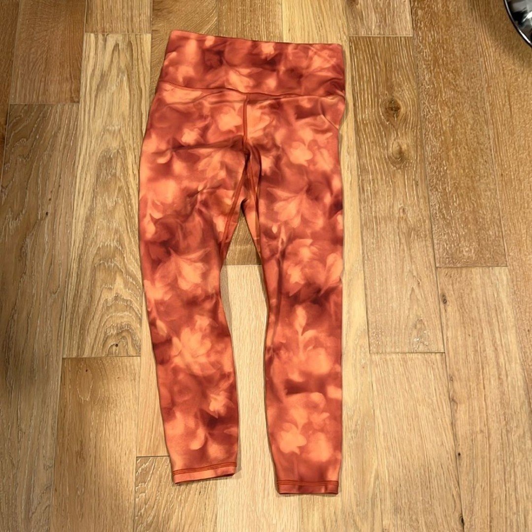 Athleta Elation Printed 7/8 Tight Womens Sz S Serene Island Coral 657538-01