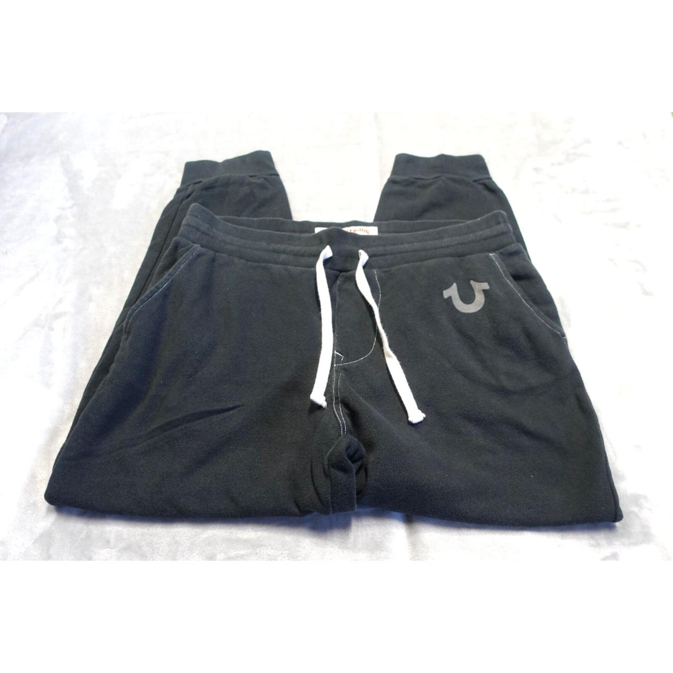 True Religion Black Men’s XL Fleece Classic Logo Jogger Sweatpants