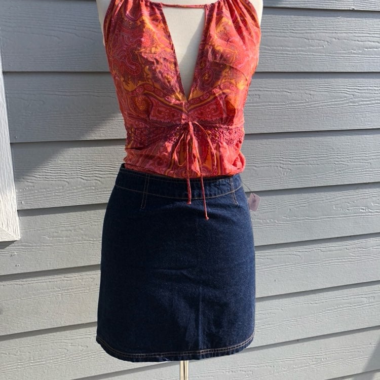 Young Versace Vintage Denim Skirt