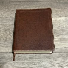 NKJV Bible - Journal The Word (New King James Version) -- (Brown Bonded Leather)