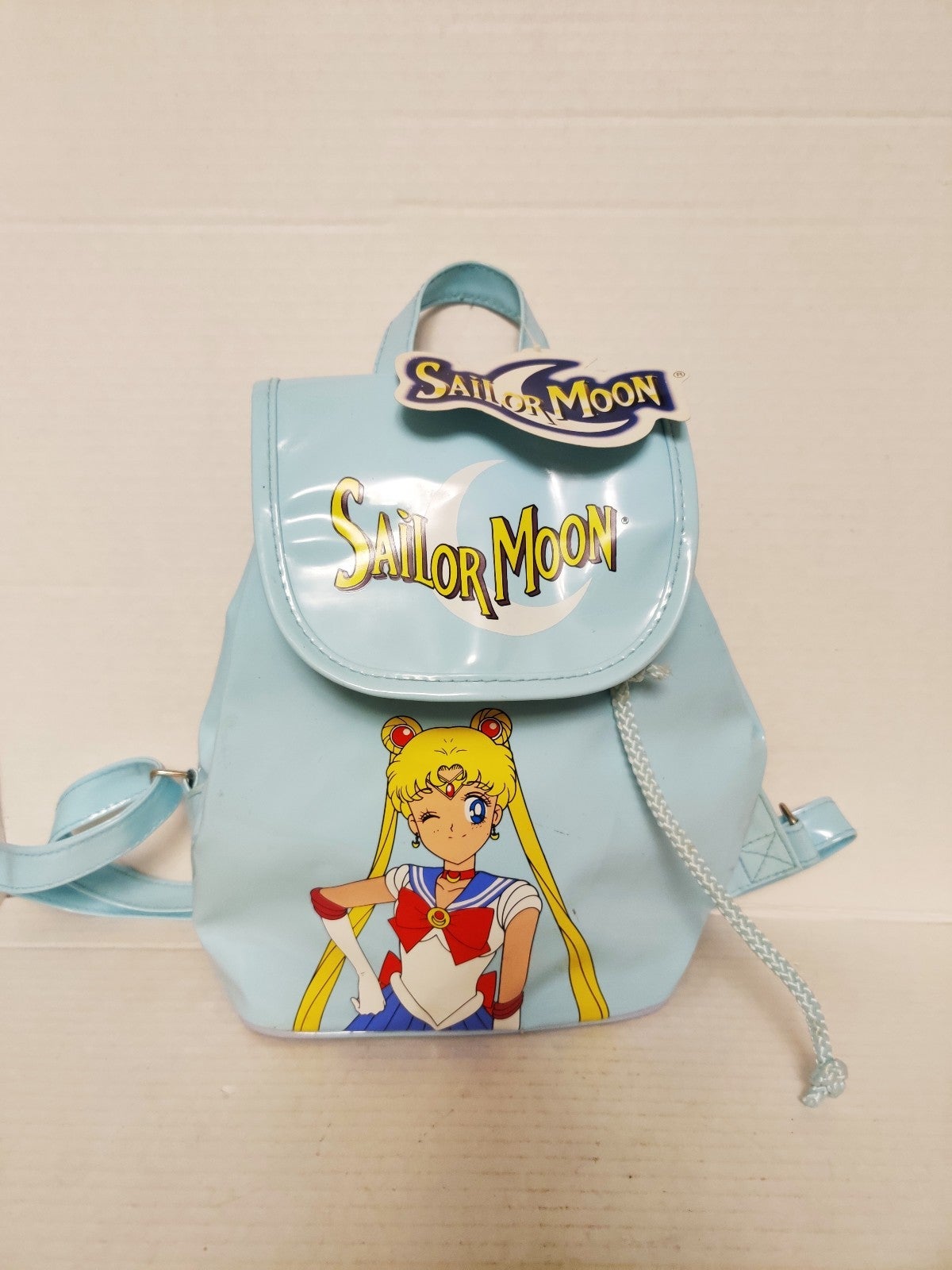 Vintage Sailor Moon Backpack Plastic Bag Pretty Soldier English *RARE* 1999