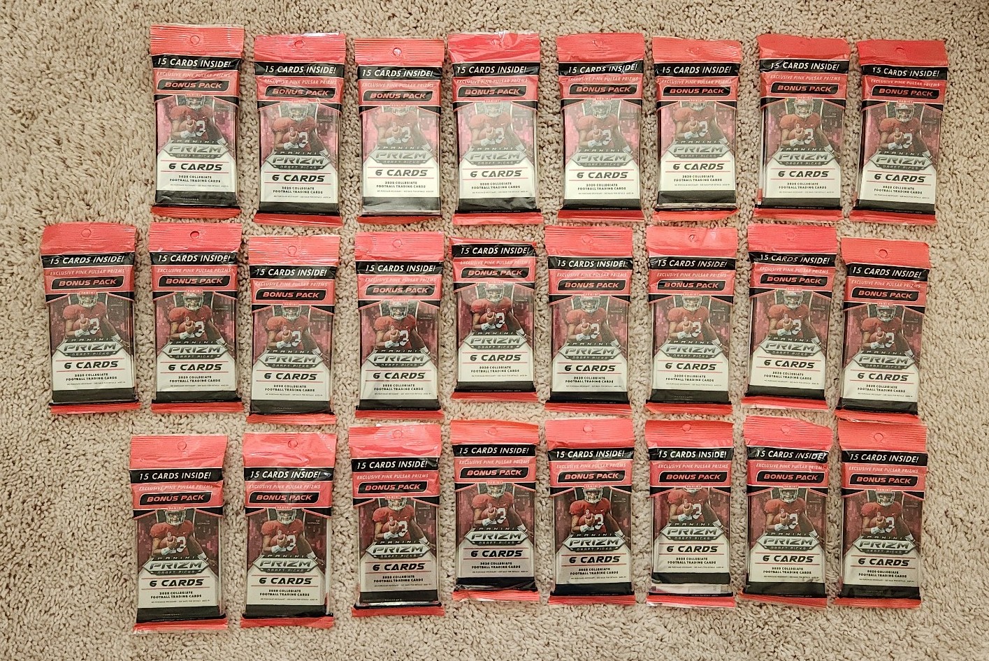 (25) 2020 NFL PRIZM DRAFT PICKS CELLO PACKS