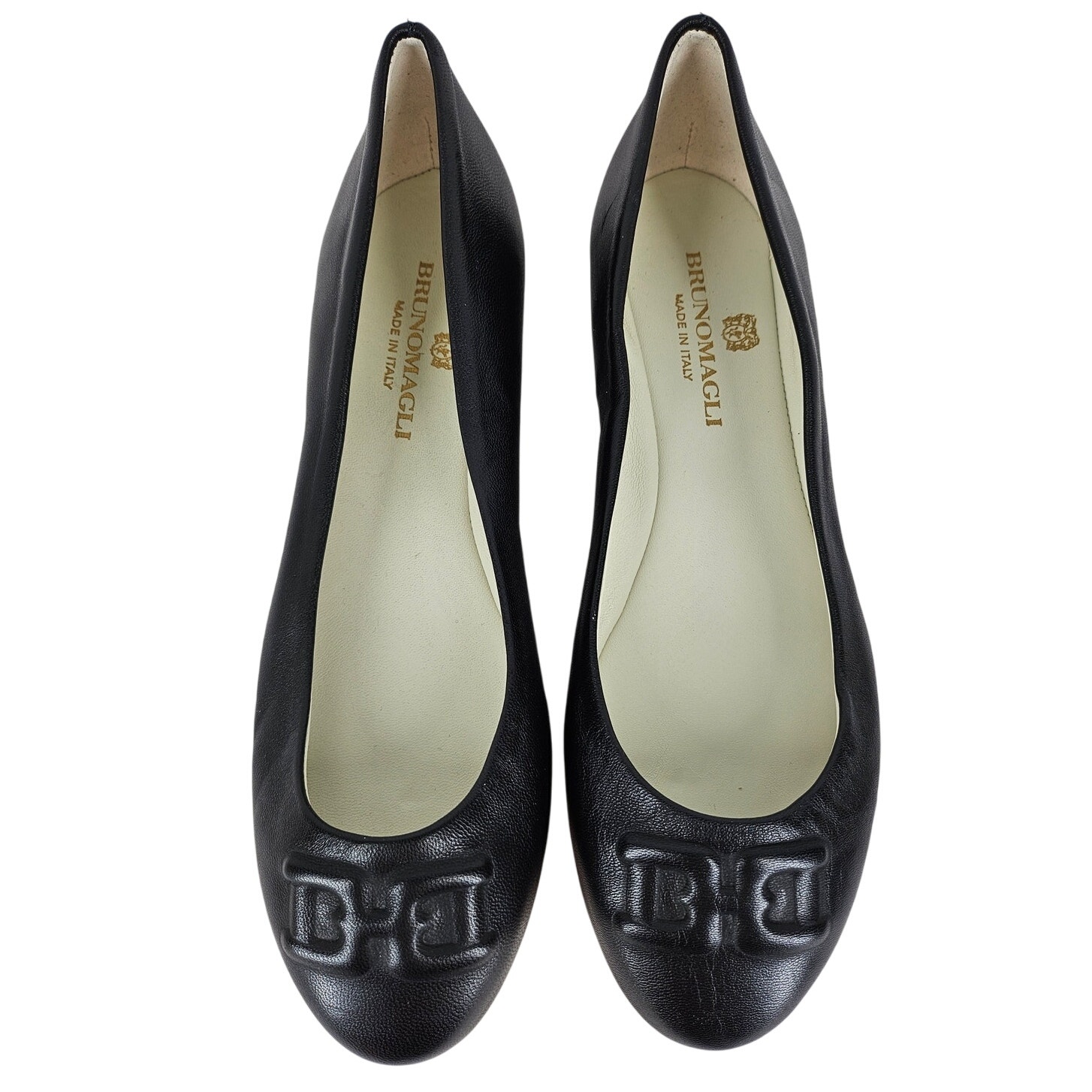 BRUNOMAGLI BIBI Black Flats - Women's Size 6 (EU 36), Elegant and Comfortable