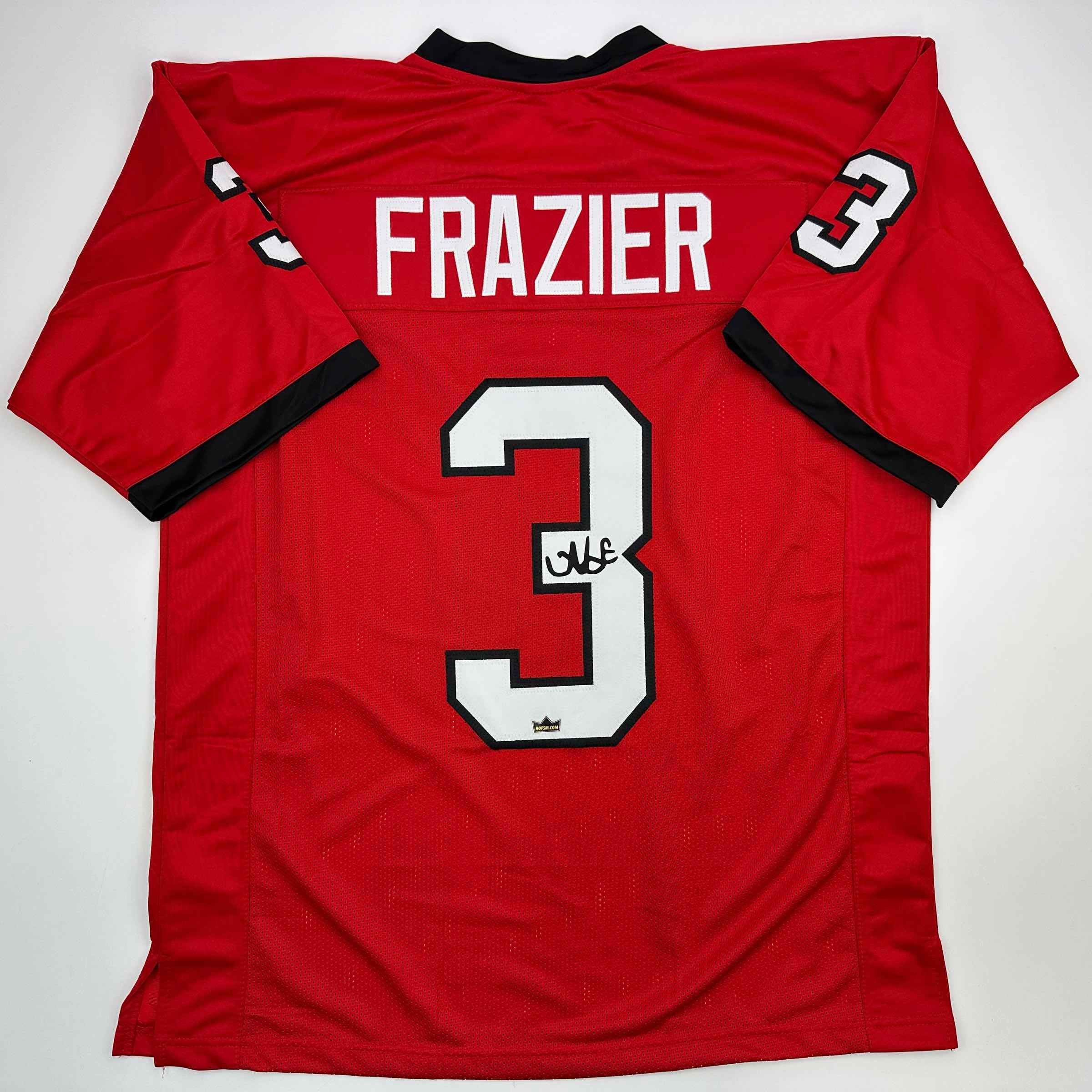Facsimile Autographed Nate Frazier Georgia Red Auto Jersey Size Men's XL