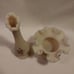 2 Pc Fenton Vases Cream n Yellow Artist Signed