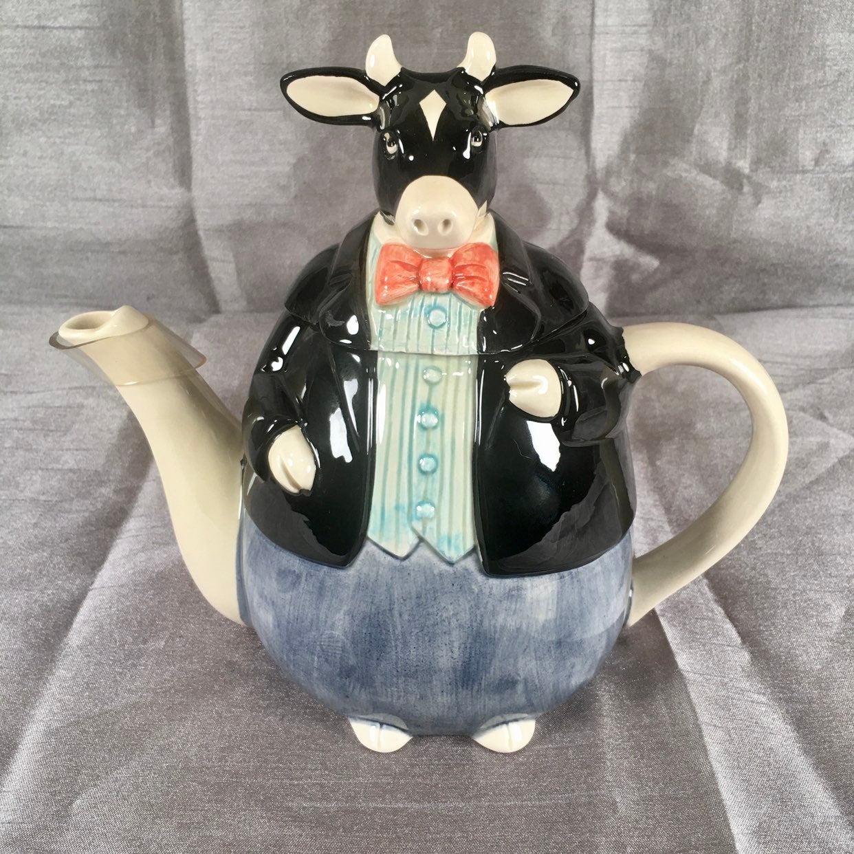 Vintage Otagiri Mr Holstein Bull Cow Ceramic Teapot