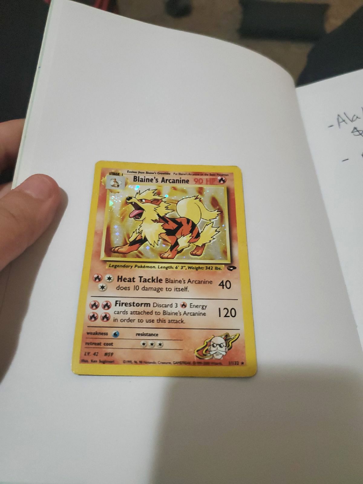 Blaines arcanine 1995 pokemon card