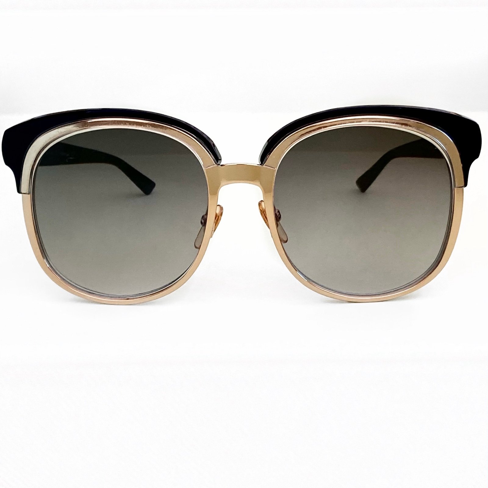 GUCCI Oversized Sunglasses GG4241/S Metal Acetate in Gold Black
