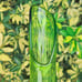 Vintage MCM LE Smith Avocado Green Solitaire 16 Glass Swung Vase