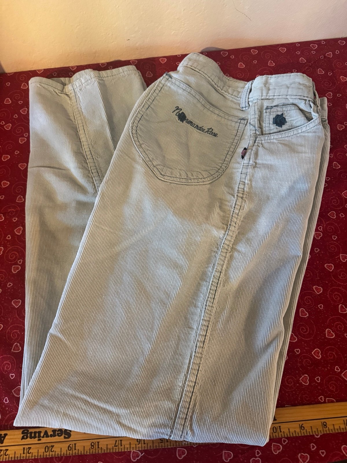 Vintage Corduroy Pants Jeans women’s blue Straight leg 80s Waist 24” Rise11 Ins