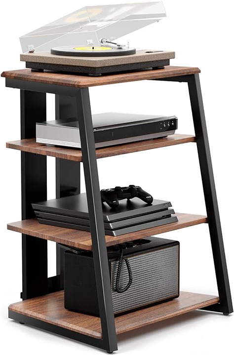 4-Tier AV Media Stand Corner Shelf FREE Express Shipping USA