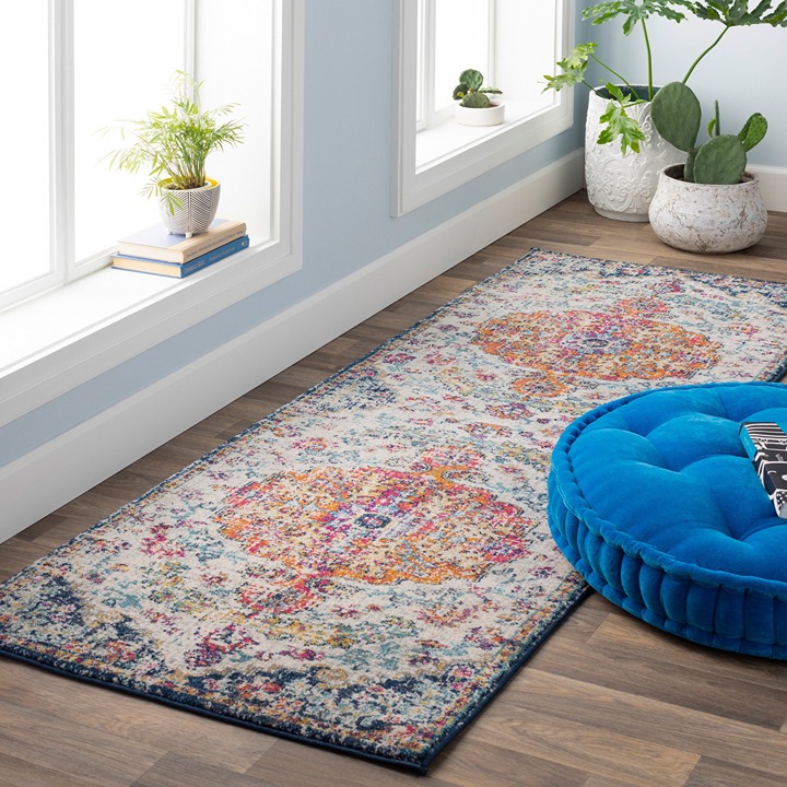 The Art of Traditional Blue Area Rug; 5'3 x 7'3