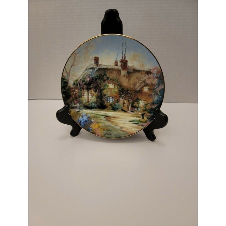 English Country Cottages LARKSPUR COTTAGE Plate By Marty Bell