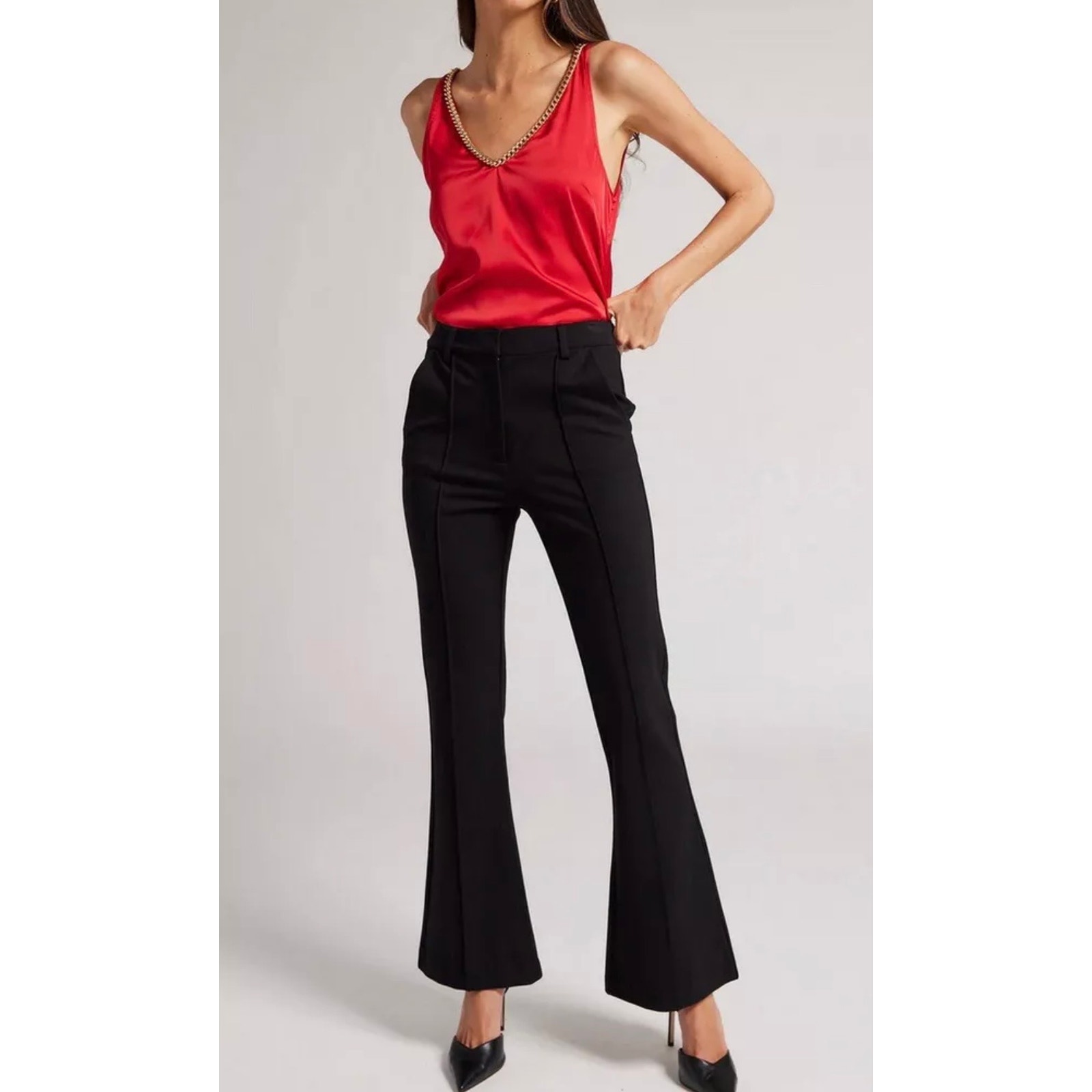 NEW Generation Love Rylee Ponte Pant Flared Leg High Waisted Black Size 0