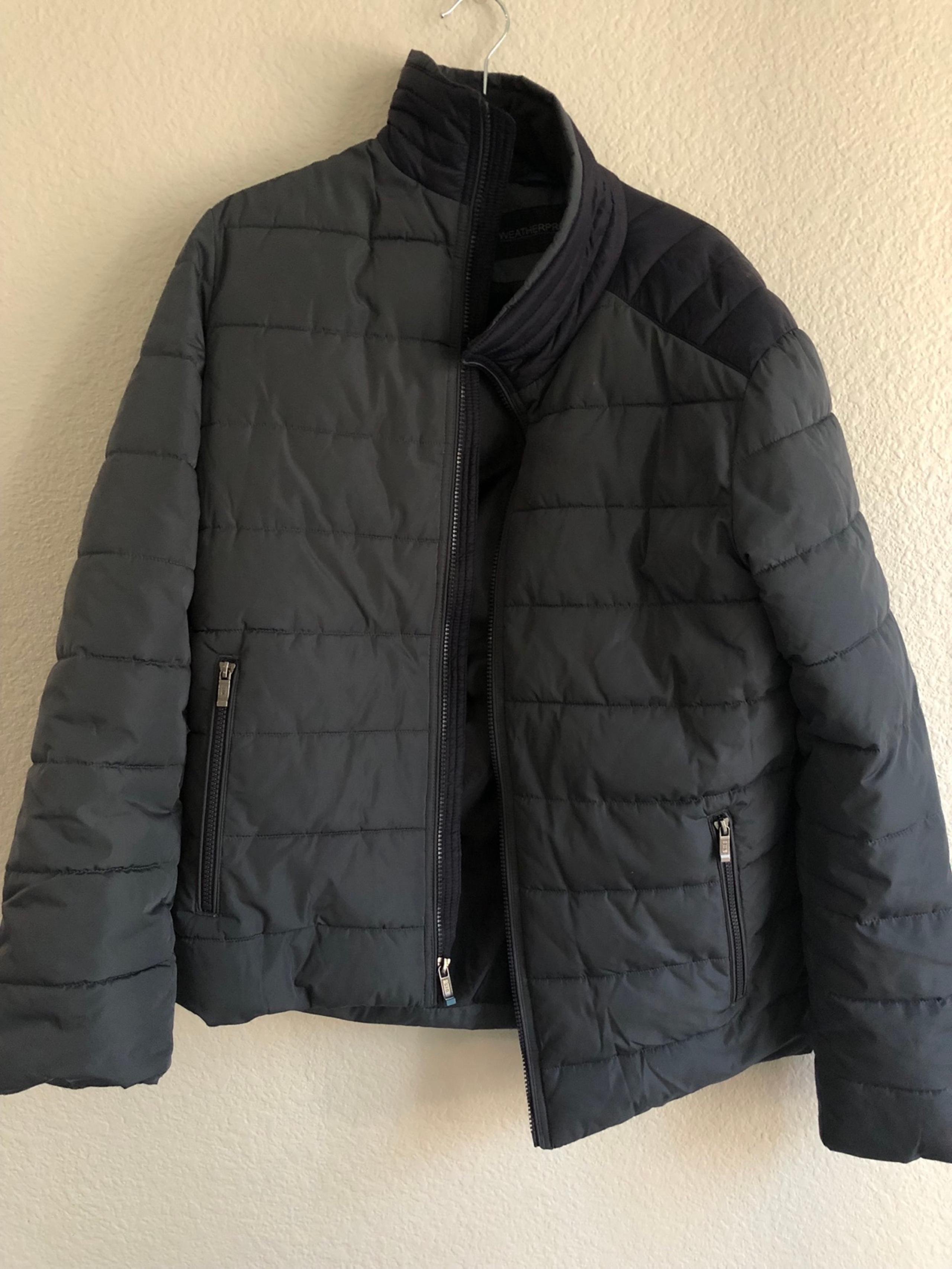 Weatherproof large, women’s puffer jacket for zip winter coat blue and black