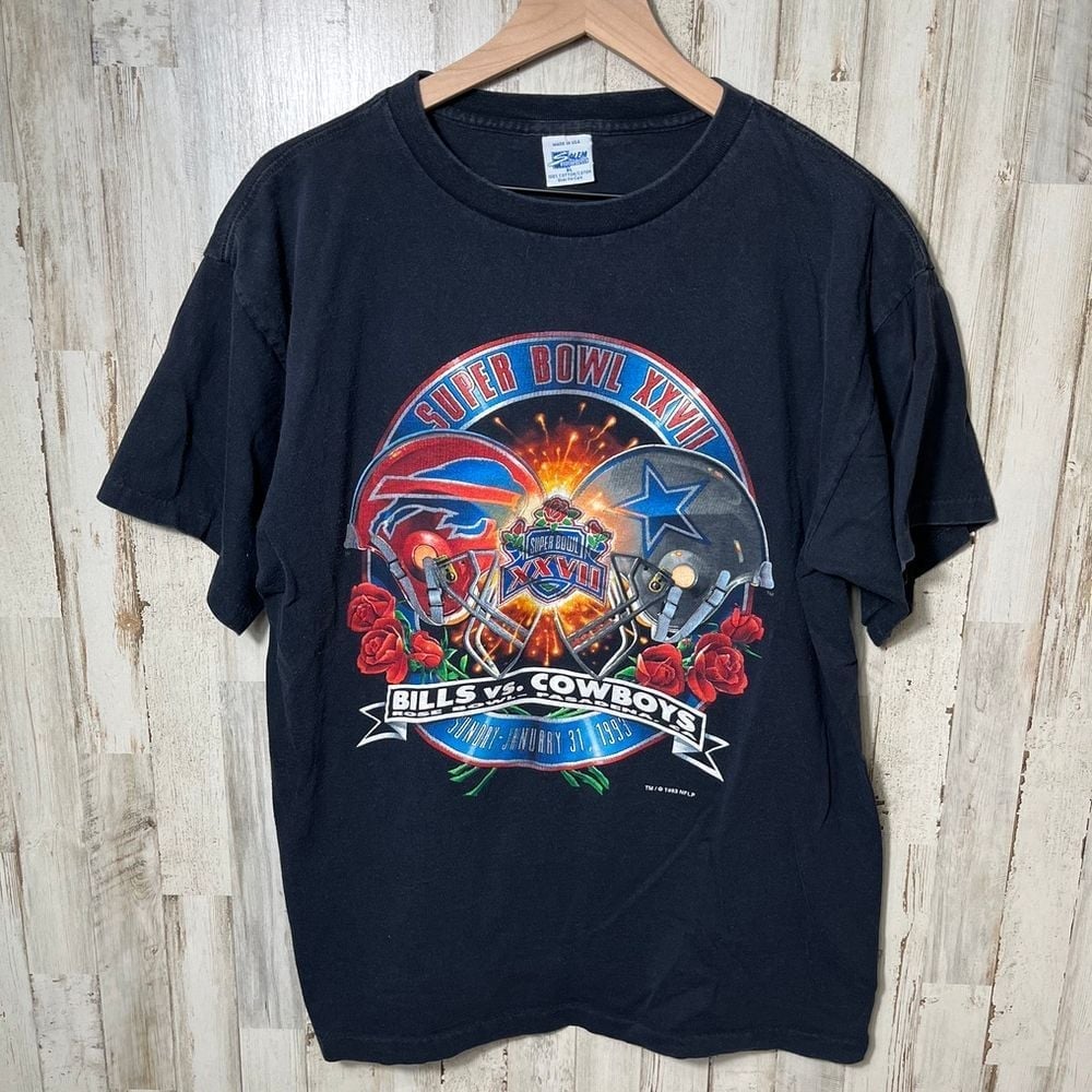 Vintage Salem 1993 Super Bowl Cowboys Bills T Shirt Single Stitch Mens XL