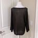 Eileen Fisher Organic Linen Loose Knit 3/4 Dolman Sleeve Metallic Sweater Large