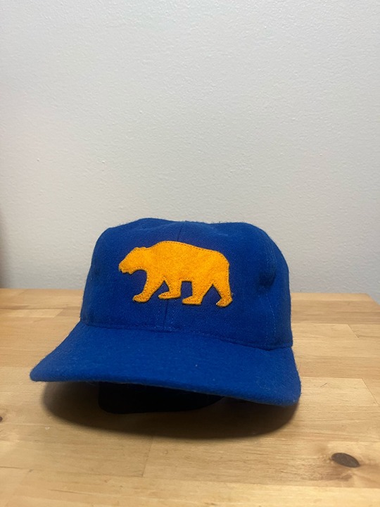 Vintage Ebbets Field Flannels Mission Bears Hat Made in USA blue yellow green