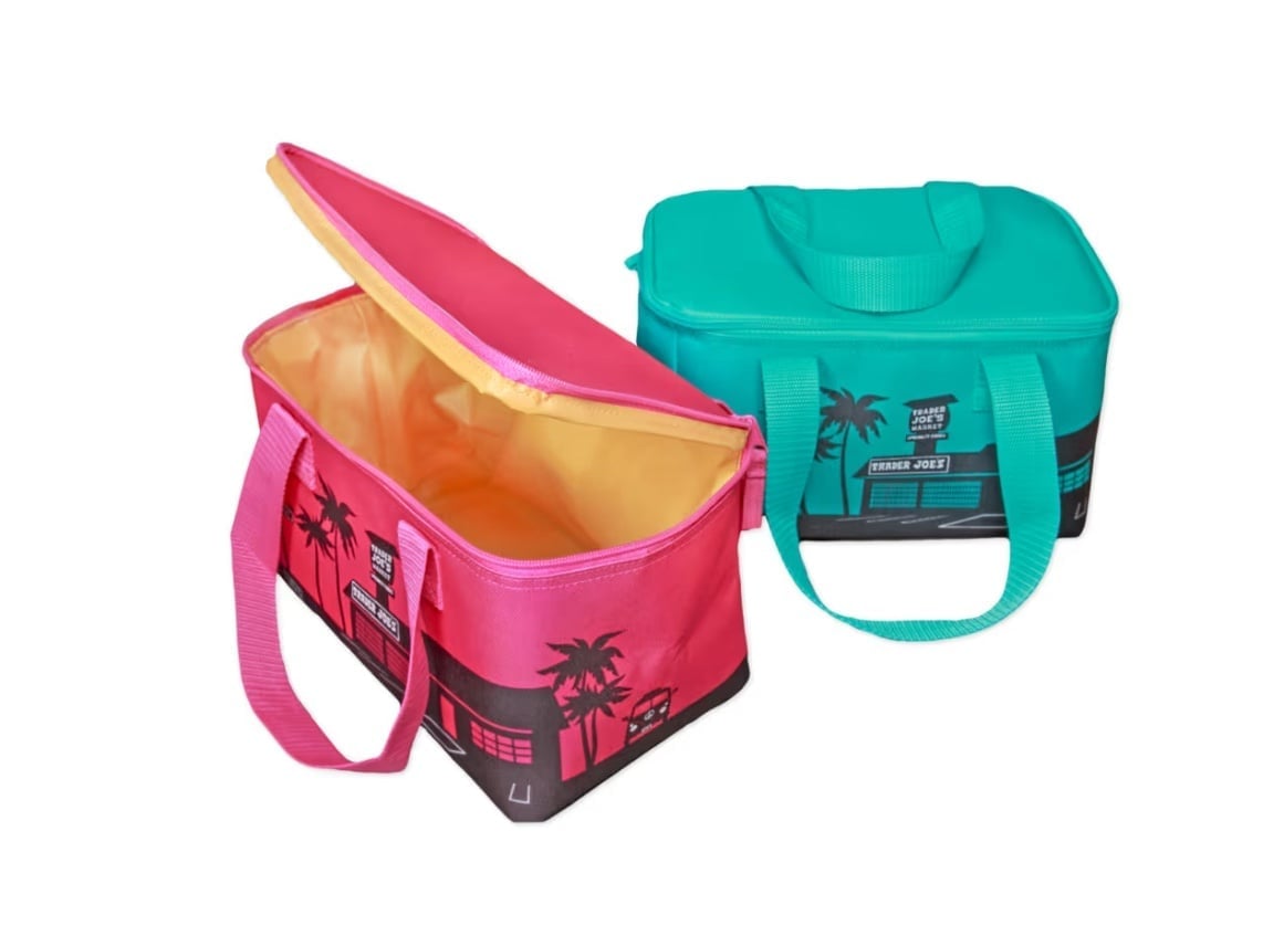 Trader Joe’s Teal and Magenta Mini Insulated Totes Set of 2 NEW