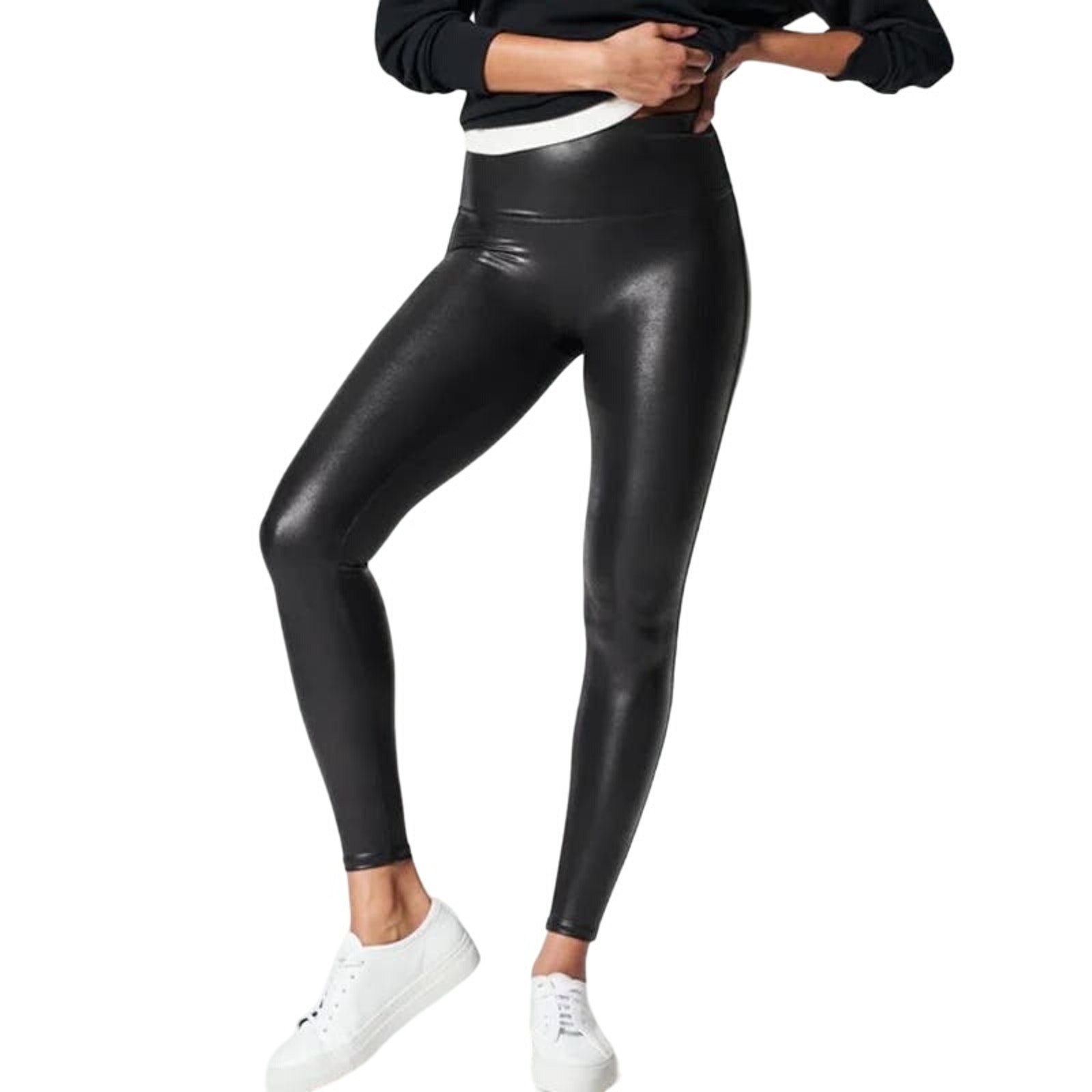 NWT Spanx Black Faux Leather Leggings XL