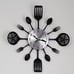 New 16 Inch Cutlery Wall Clock with Fork and Spoon Dial Wall Décor for Kitchen