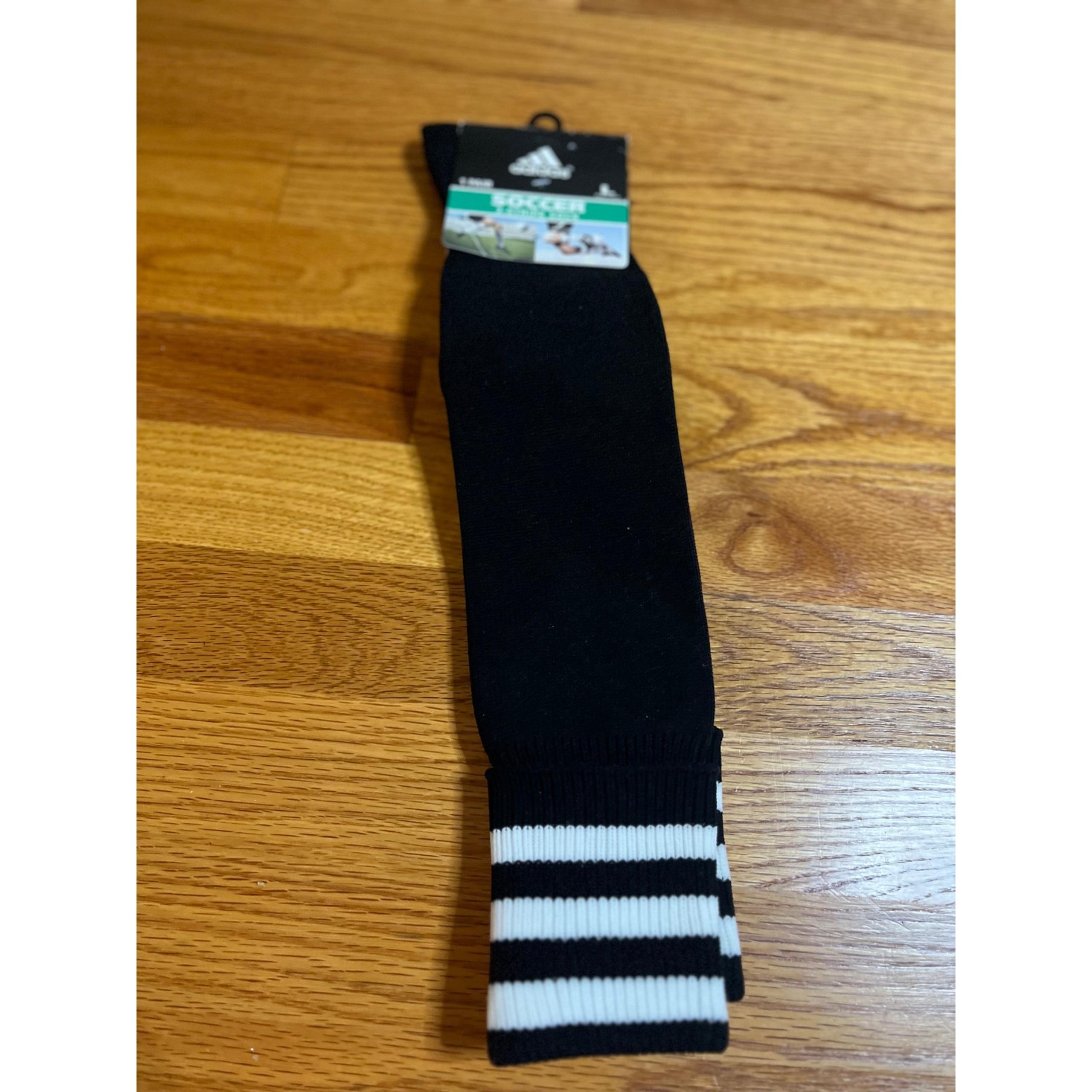 Adidas Soccer 3-Stripe Socks Black White Compression Arch Support Large