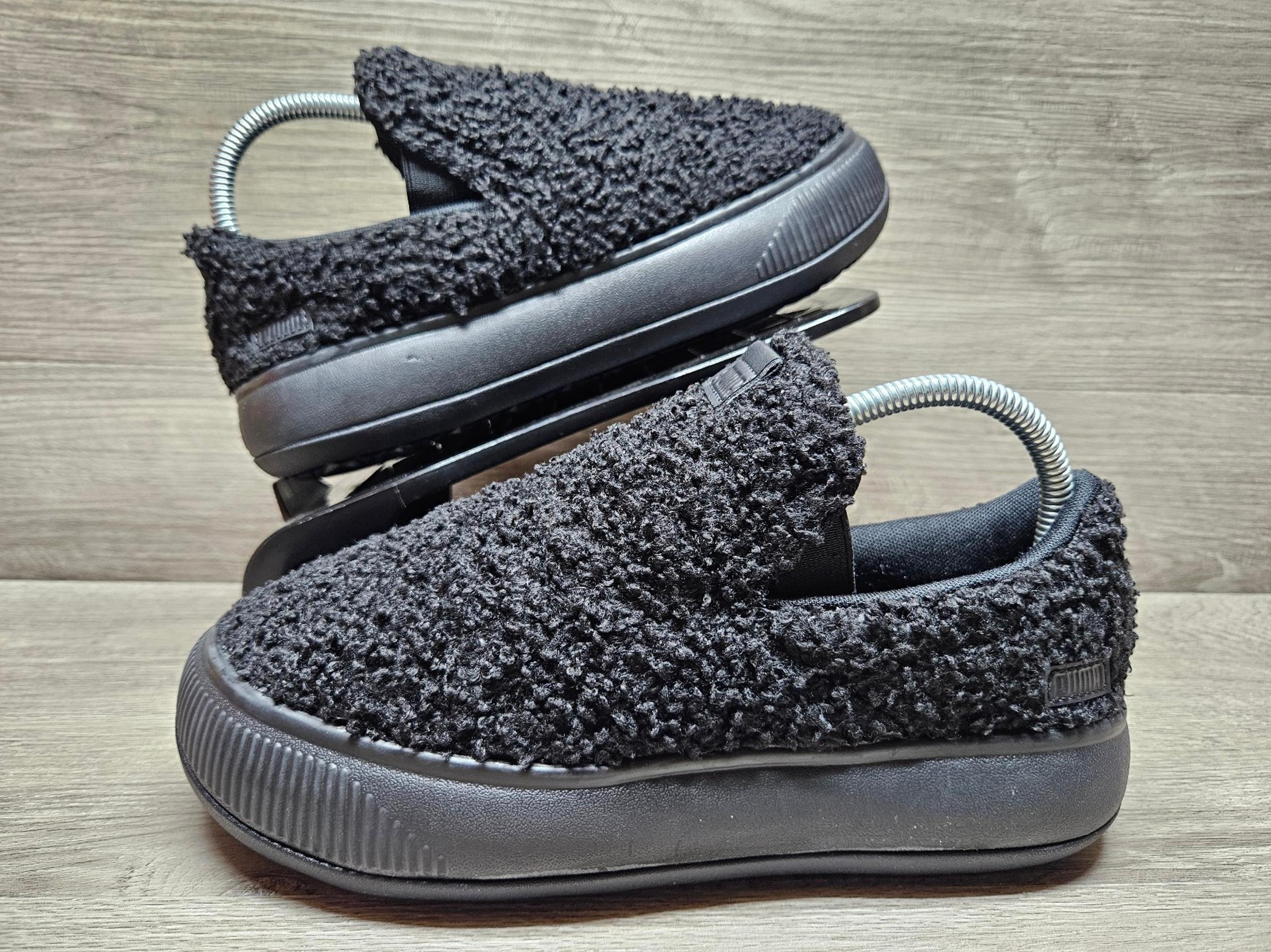 Puma Suede Mayu Slip-on Teddy Black 384887-01 Women's 8 Pre-loved NO BOX