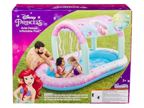 SwimWays Disney Princess Ariel Water Castle Deluxe Inflatable Pool