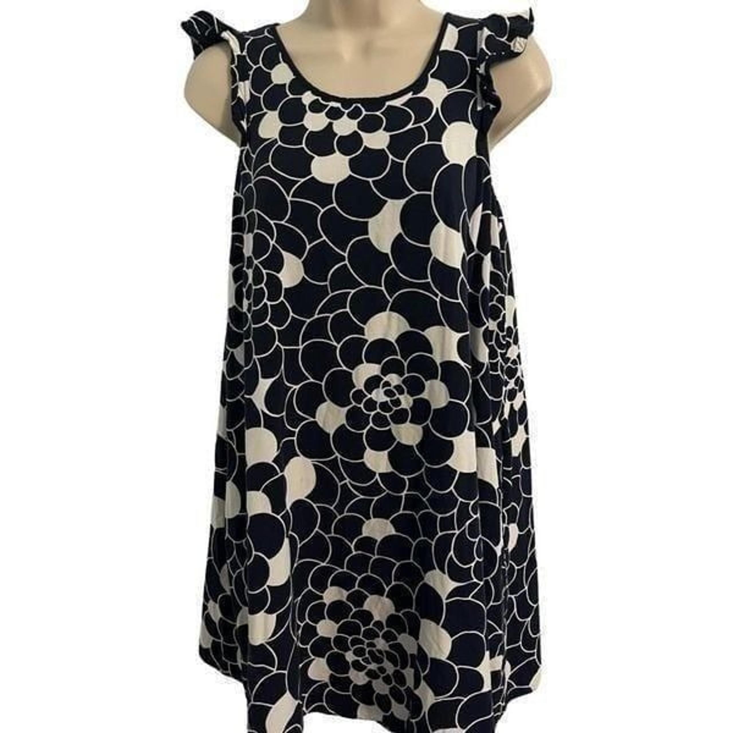 Crown & Ivy Navy Blue Floral Mini Dress. Size XS