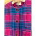 Vintage 80s Pendleton Wool Lined Plaid Cardigan Jacket Size 14 Raspberry Preppy