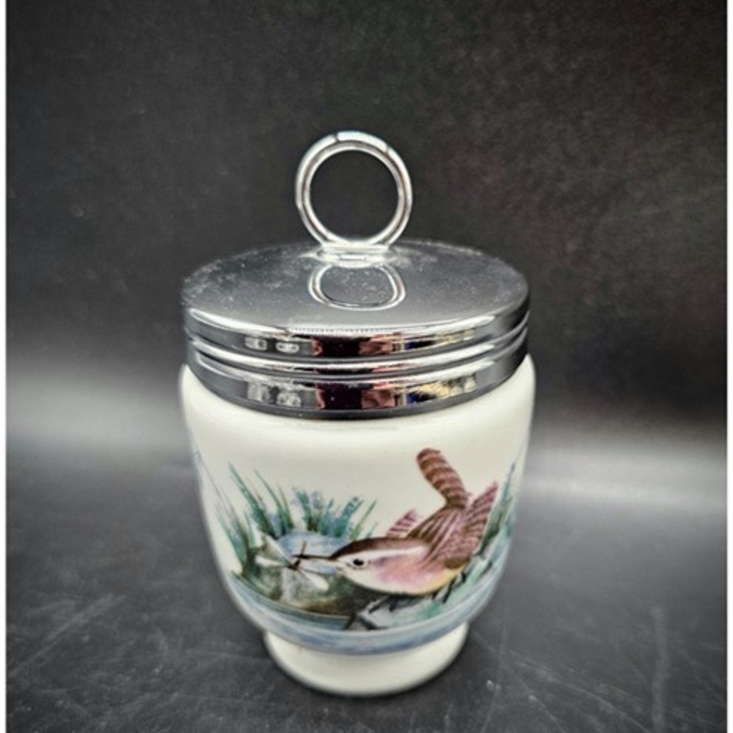Vintage Royal Worcester England Egg Coddler Jar With Lid Birds Spring Easter