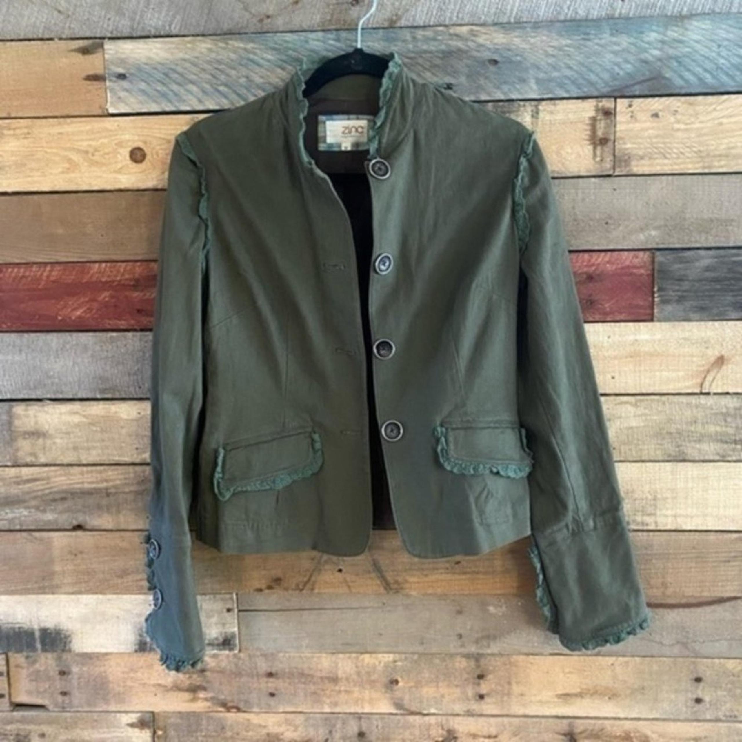 Zinc Olive Military Style Jacket Size‎ Medium