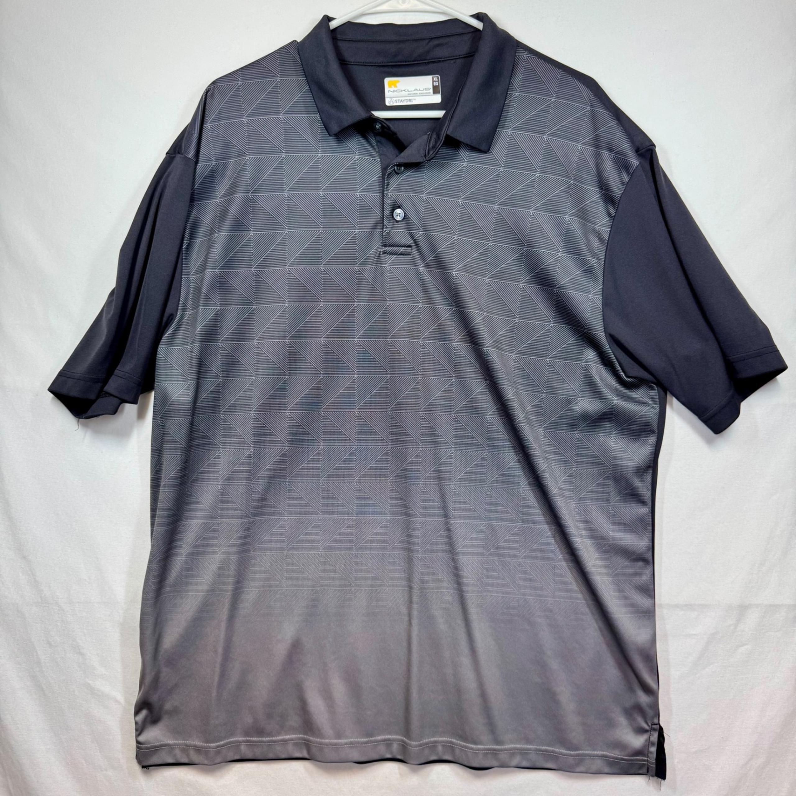 Nicklaus Golf Polo Shirt StayDri Geometric Print Athletic Sz XL