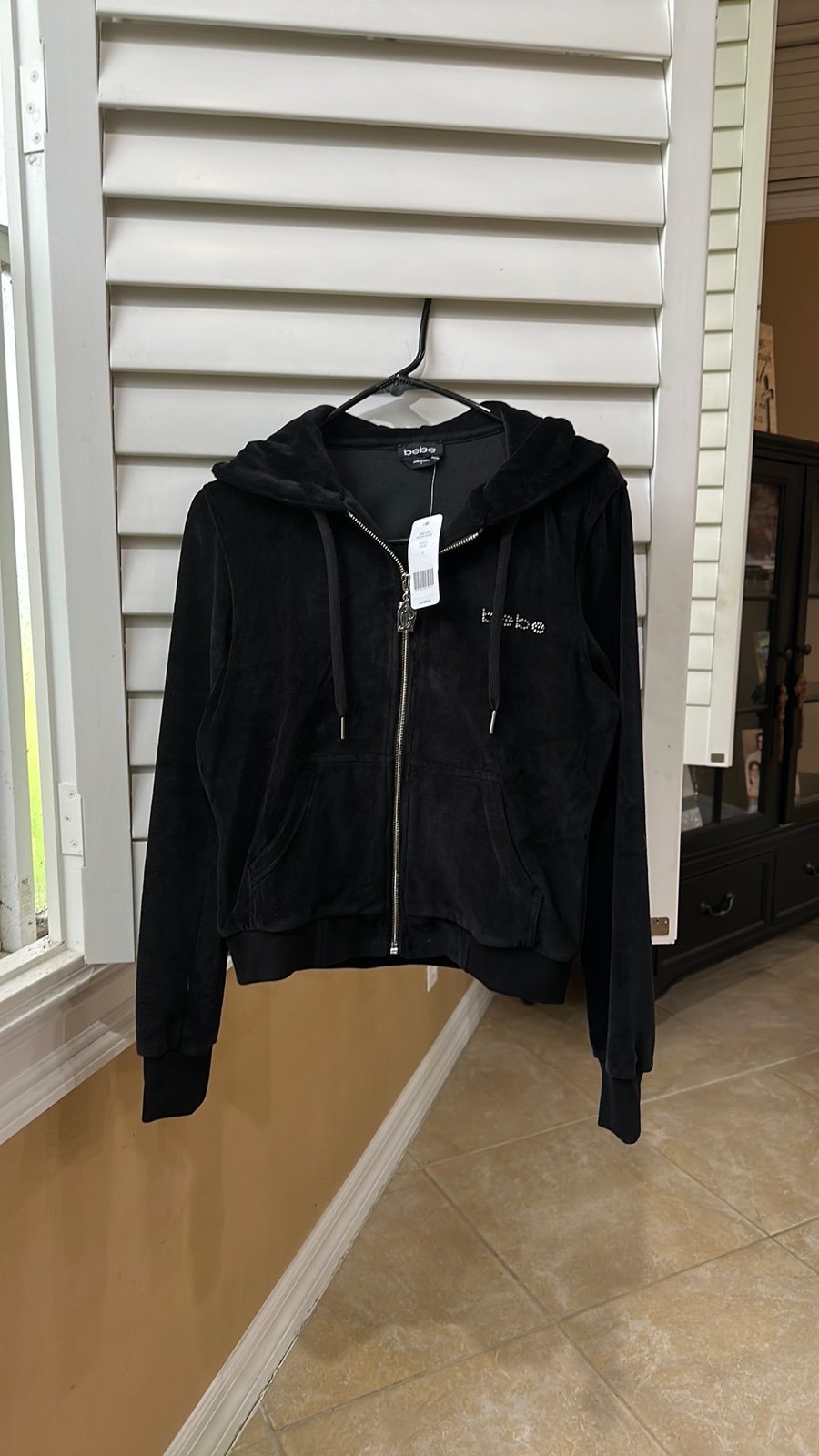 Bebe Logo Velour Hoodie and pants.