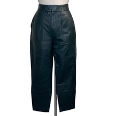 Zara Dark Green Woman Leather Pants