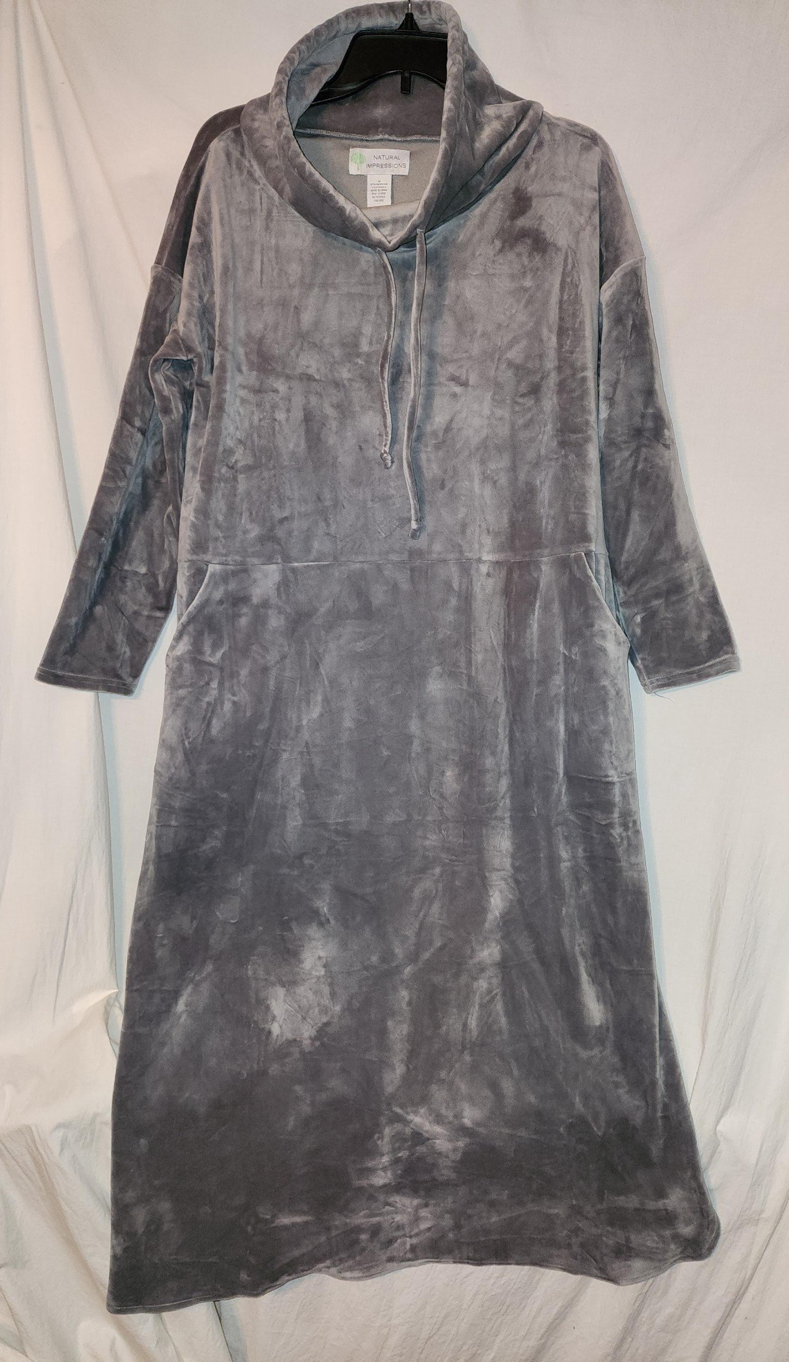 Natural impressions womens size medium grey lounge dress