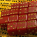 Old red opaquely translucent bakelite 14 dice lot 092422@
