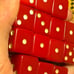 Old red opaquely translucent bakelite 14 dice lot 092422@