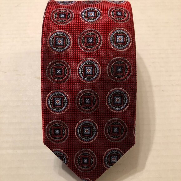 JZ Richards men's new red 100%silk tie 3 X 60