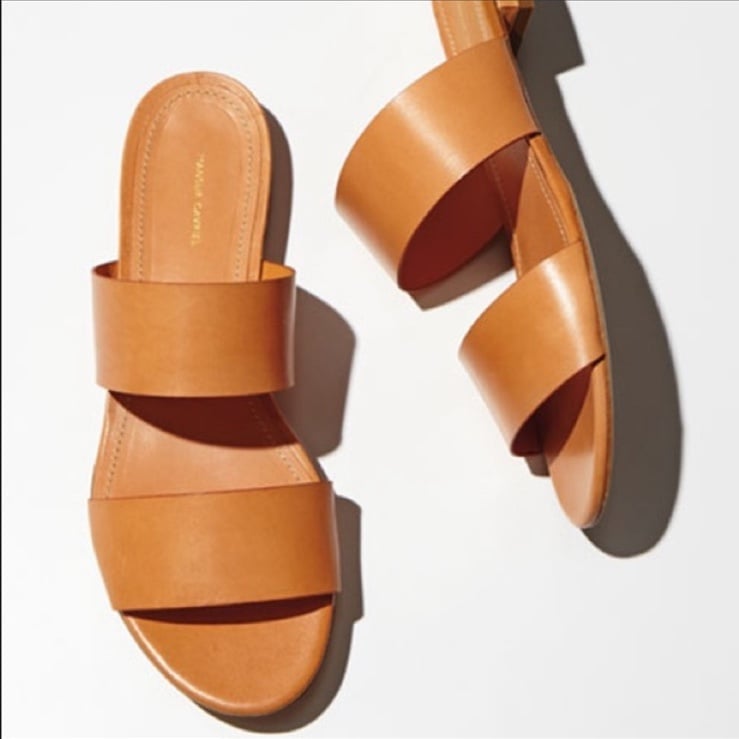 MANSUR GAVRIEL Leather Double-Strap Slide Sandal