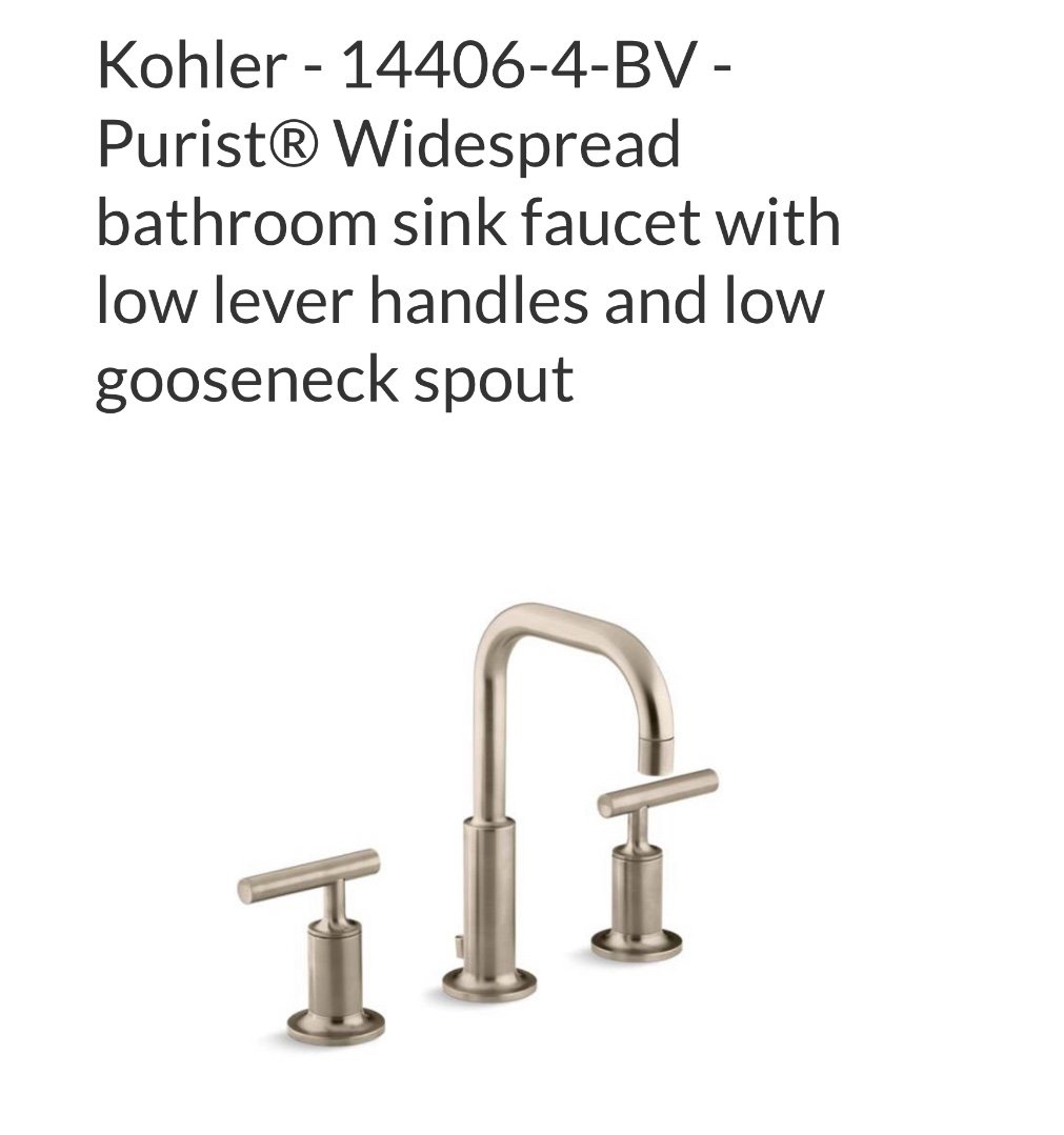 KOHLER K-14406-4-BV Purist Widespread Bathroom Faucet in Vibrant Brushed Bronze