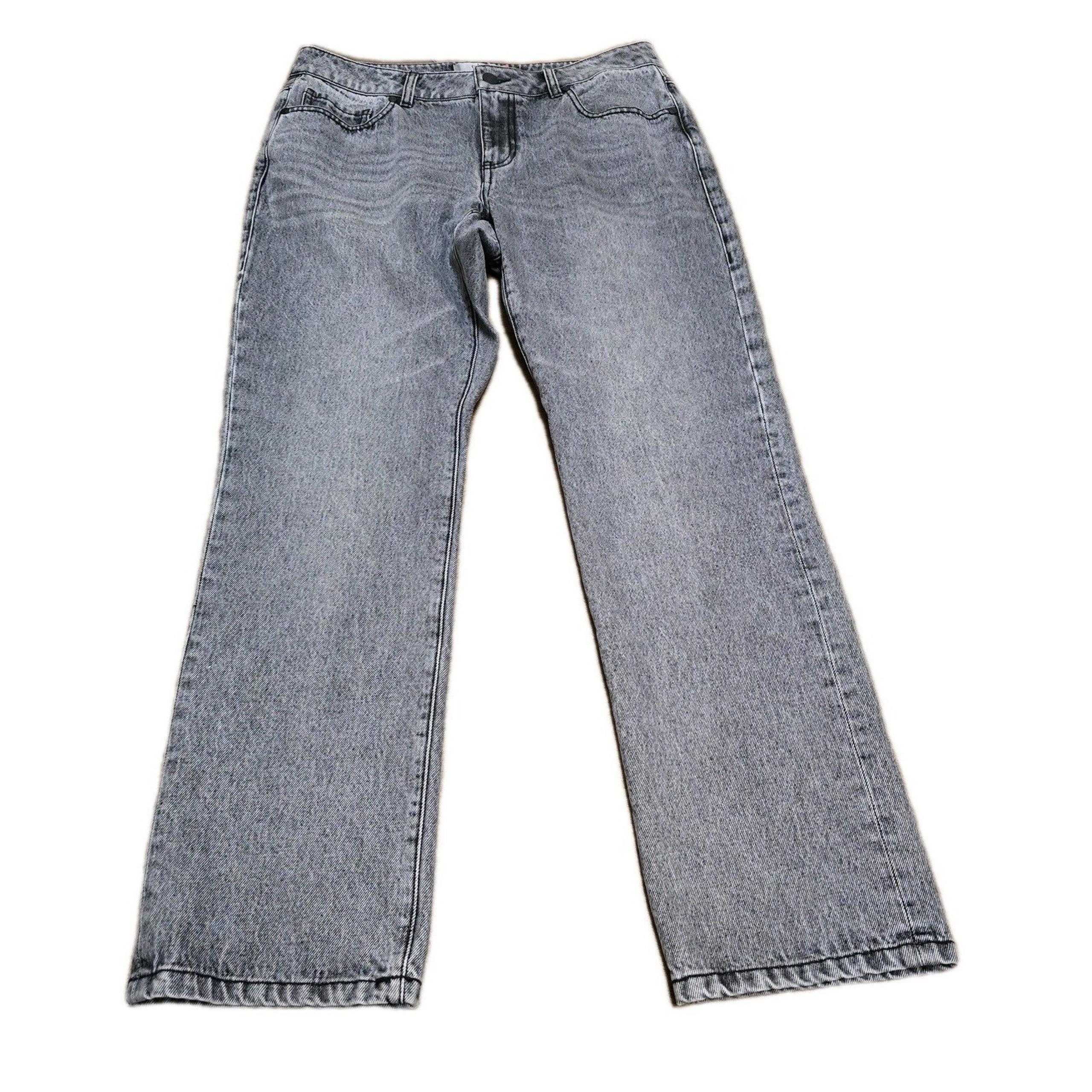 Cabi Womens 100% Boyfriend Jeans BF Smoke Wash Gray Size 6 Straight Leg
