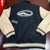 Vans Mens Black Beige Long Sleeve Logo Collared Thomas Varsity Jacket Size XXL