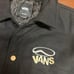 Vans Mens Black Beige Long Sleeve Logo Collared Thomas Varsity Jacket Size XXL