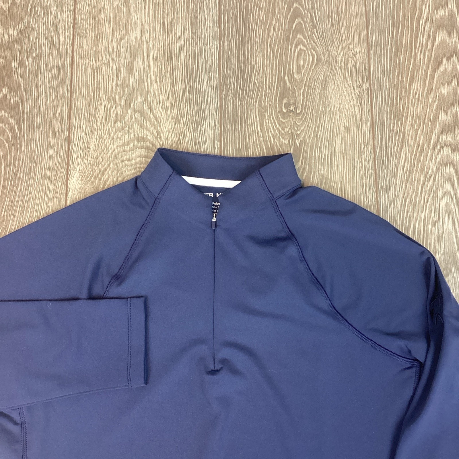Peter Millar 1/4 Zip Pullover Shirt XL UPF 50 Wicking Performance Navy Blue