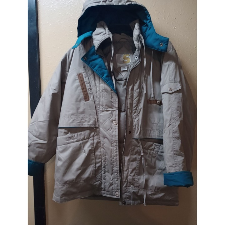 VTG Current Seen feather down khaki greenwinter jacket coat women's small