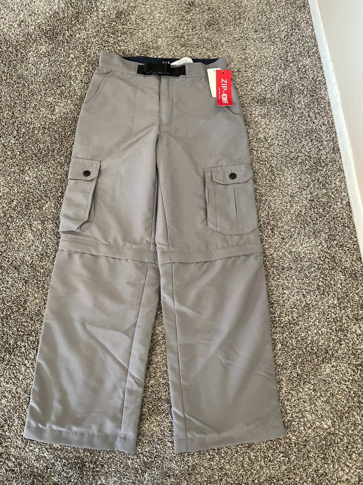 Gap Zip Off Convertible cargo pants lined grey Sz L 10
