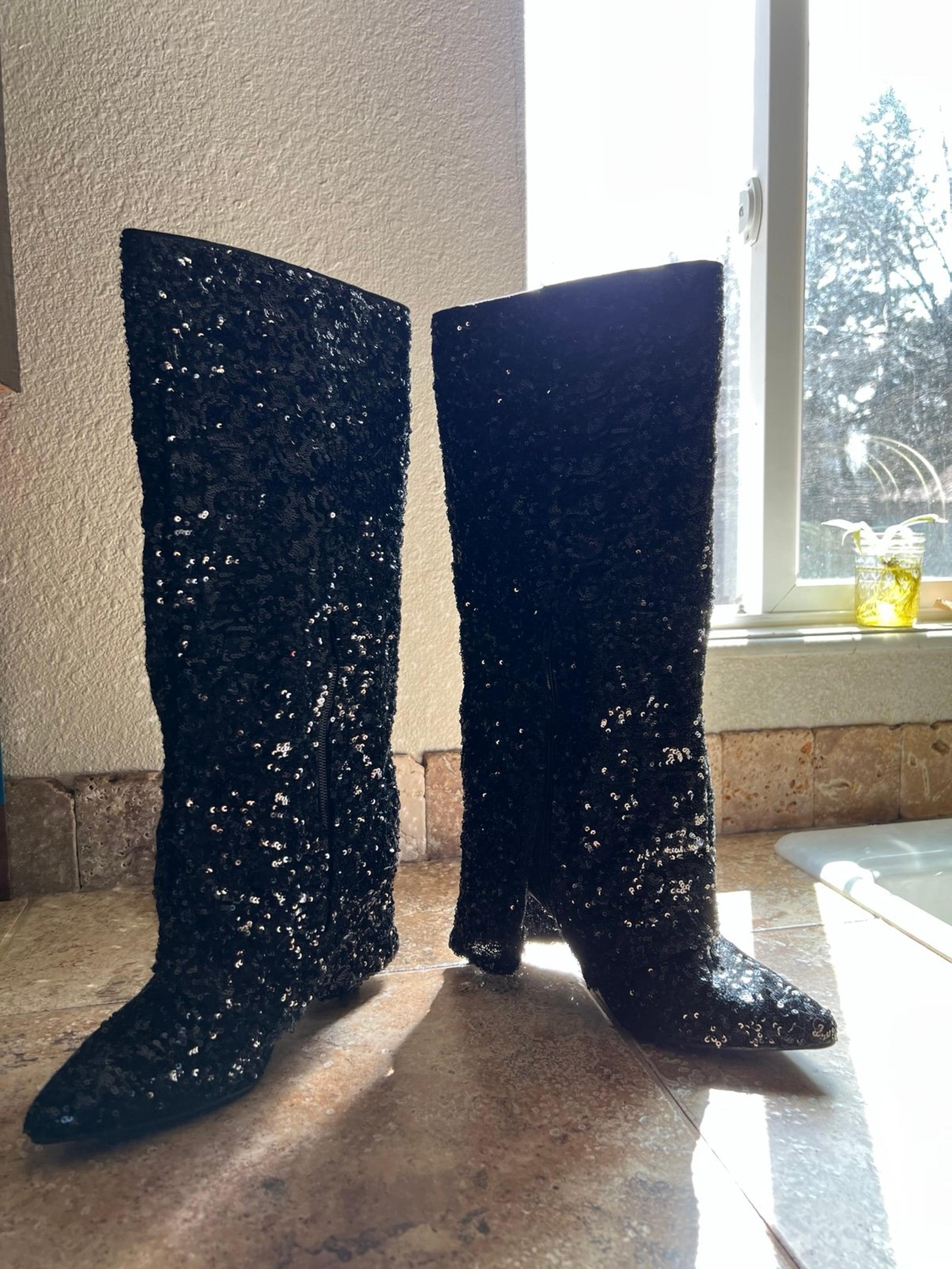 Women’s black sequence boots
