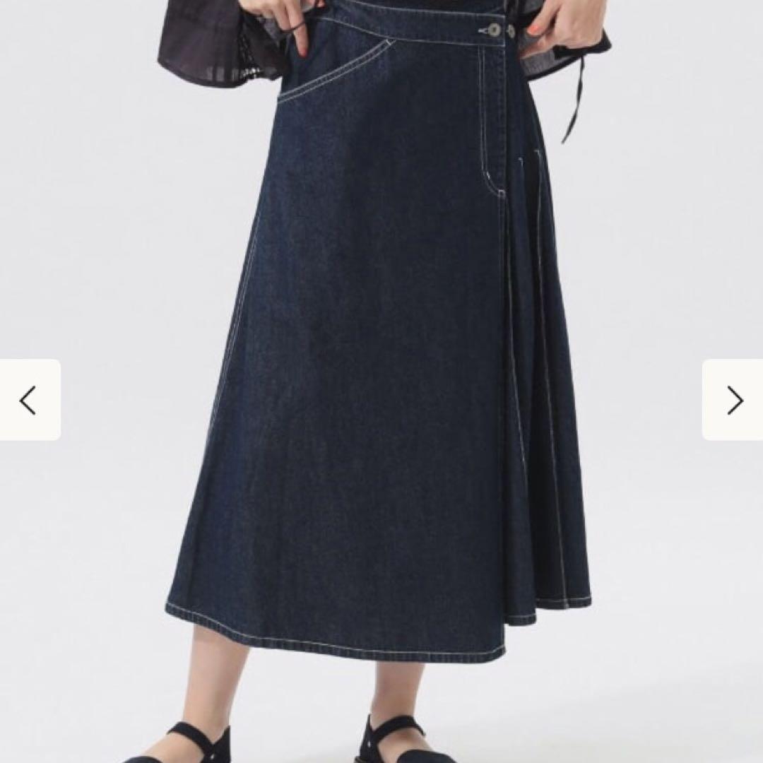 BEAMS BOY Wrap Pleated Skirt (Indigo)